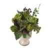 15" X 17" Artificial Artichoke And Hydrangea Flower Plant Arrangement In Planter - Nearly Natural