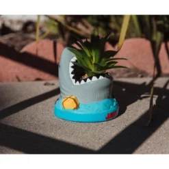 Silver Buffalo JAWS Shark 4-Inch Ceramic Mini Planter With Artificial Succulent -Greenery Decor Store GUEST ca2b55f4 f951 4425 b9fc b68f965ef7ed