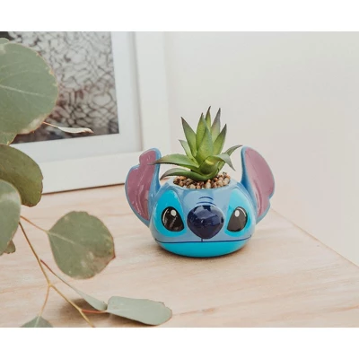 Silver Buffalo Disney Lilo & Stitch 3-Inch Ceramic Mini Planter With Artificial Succulent 4 Silver Buffalo Disney Lilo & Stitch 3-Inch Ceramic Mini Planter With Artificial Succulent - Image 2
