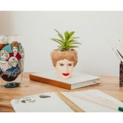 Silver Buffalo The Golden Girls Blanche 3-Inch Ceramic Mini Planter With Artificial Succulent -Greenery Decor Store GUEST d04e539f 7030 4f90 b4e0 68f3e2d21dc6