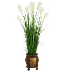 Nearly Natural 63-in Wheat Plume Grass Artificial Plant In Decorative Planter 9 Nearly Natural 63-in Wheat Plume Grass Artificial Plant In Decorative Planter -Greenery Decor Store GUEST dcc588d7 7aed 4f33 8492 492a397104f9