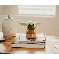 Silver Buffalo Star Wars: The Mandalorian Grogu Ceramic 4 Inch Mini Planter With Artificial Succulent -Greenery Decor Store GUEST de73e8f7 c652 40fb a662 60a793e4187d