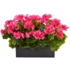 Nearly Natural Geranium Artificial Plant In Rectangular Planter, UV Resistant (Indoor/Outdoor), Beauty