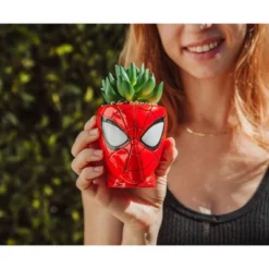 Silver Buffalo Marvel Comics Spider-Man 3-Inch Ceramic Mini Planter With Artificial Succulent -Greenery Decor Store GUEST f64b1d19 4efe 4151 a5af 9b6832cad683