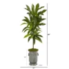 Nearly Natural 4-ft Dracaena Artificial Plant In Vintage Metal Planter (Real Touch)