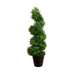 Nearly Natural 3-ft UV Resistant Boxwood Spiral Topiary Artificial Tree In Decorative Planter (Indoor/Outdoor) -Greenery Decor Store GUEST f9e08b79 8329 4821 91b4 b3790c011c1a
