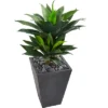 Nearly Natural 37-in Double Agave Succulent Artificial Plant In Slate Planter